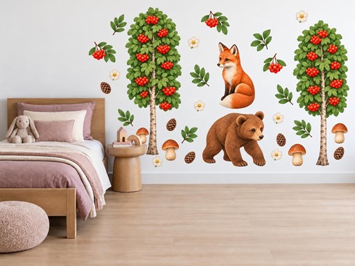 Liška a medvídek pod jeřáby