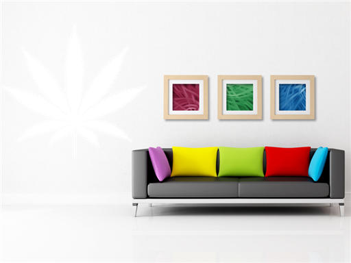 list marihuany nálepky na stěnu, marihuana, gandža, canabis samolepky na zeď