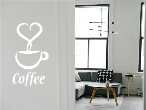 Love Coffee samolepky na zeď, Love Coffee nálepky na stěnu, Love Coffee dekorace na zdi, Nápis Love Coffee tapety na zdi
