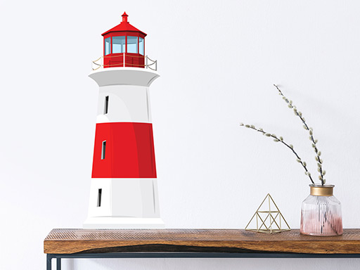 maják samolepka na zeď, maják dekorace na zeď, maják nálepka na zeď, maják samolepící dekorace na zeď, maják lighthouse dekor na stěnu