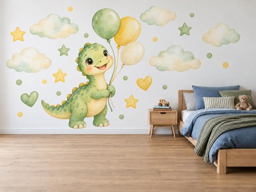 Malý dinosaurus s balonky