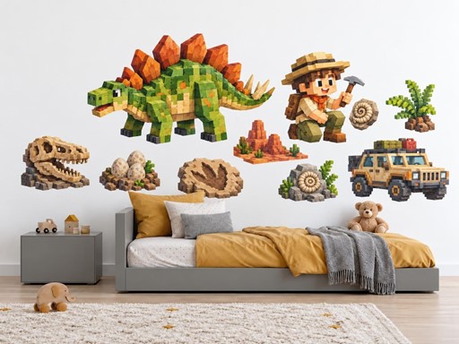 Minecraft Malý paleontolog se stegosaurem