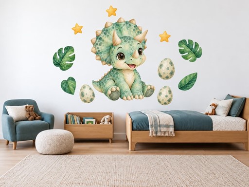 Malý triceratops s vajíčky