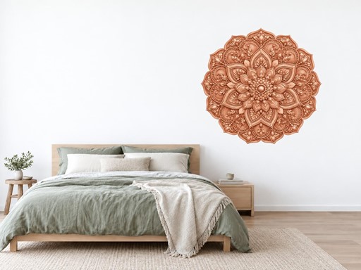 Mandala v růžovém zlatě samolepky na zeď, Mandala v růžovém zlatě tapety na zeď, Mandala v růžovém zlatě dekorace na zeď, Mandala v růžovém zlatě nálepky na zeď