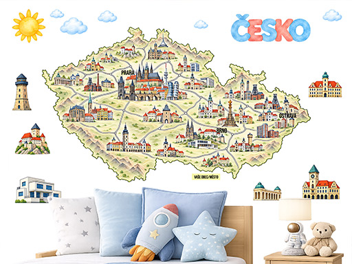 Mapa Česko budovy architektura