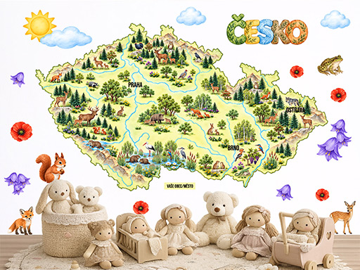 Mapa Česko příroda