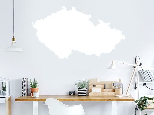 mapa ČR kraje samolepky na zeď, mapa ČR kraje nálepky na zeď, mapa ČR kraje dekorace na zeď, mapa ČR kraje samolepící nálepky na zeď