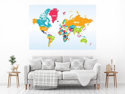 Mapa světa názvy zemí samolepky na zeď, Mapa světa názvy zemí nálepky na zeď, Mapa světa názvy zemí dekorace na zeď, Mapa světa názvy zemí samolepící nálepky na zeď