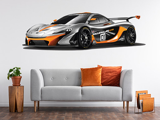 McLaren P1 GTR samolepky na zeď, McLaren P1 GTR nálepky na zeď, McLaren P1 GTR dekorace na zeď, McLaren P1 GTR samolepící nálepky na zeď