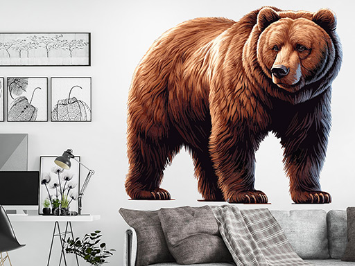 Medvěd samolepky na zeď, Medvěd nálepky na zeď, Medvěd dekorace na zeď, Medvěd samolepící nálepky na zeď