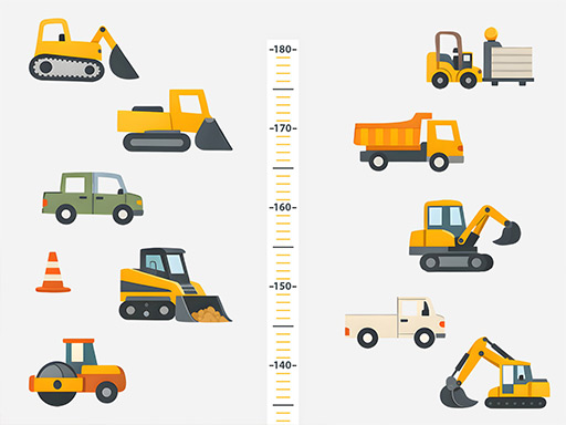 Metr a stavební autíčka