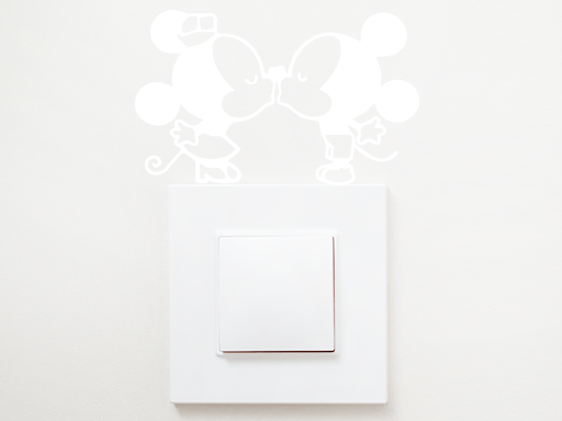 Mickey a Minnie samolepky na zeď, Mickey a Minnie nálepky na stěnu, Mickey a Minnie dekorace na zdi, Mickey a Minnie tapety na zdi