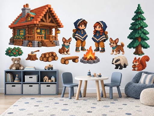 Minecraft Táborníci a pejsci u srubu
