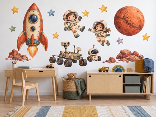 Mise na rudou planetu samolepky na zeď, Mise na rudou planetu tapety na zeď, Mise na rudou planetu dekorace na zeď, Mise na rudou planetu nálepky na zeď
