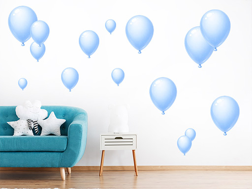 Modré nafukovací balónky