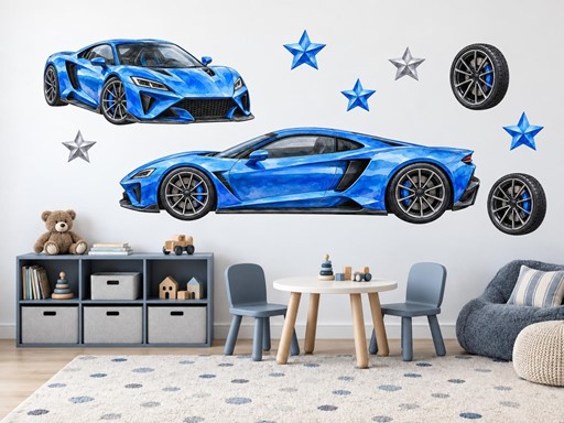 Modré supersporty s hvězdami
