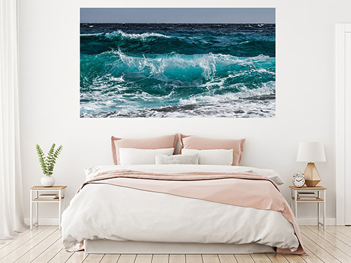 Mořské vlny samolepka na zeď, Mořské vlny plakát na zeď, Mořské vlny plakát dekorace na zeď, Mořské vlny plakát na stěnu, Mořské vlny plakát na zeď