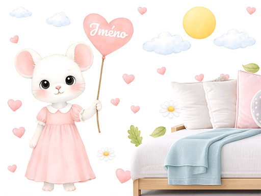 Myška s balónkem a jménem