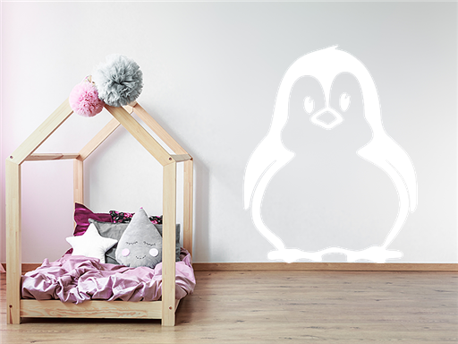 Obtloustlý tučňák samolepka na zeď, Obtloustlý tučňák nálepky na zeď, Obtloustlý tučňák dekorace na stěnu, Obtloustlý tučňák samolepící dekor na stěny, Obtloustlý tučňák samolepící tapety na zeď