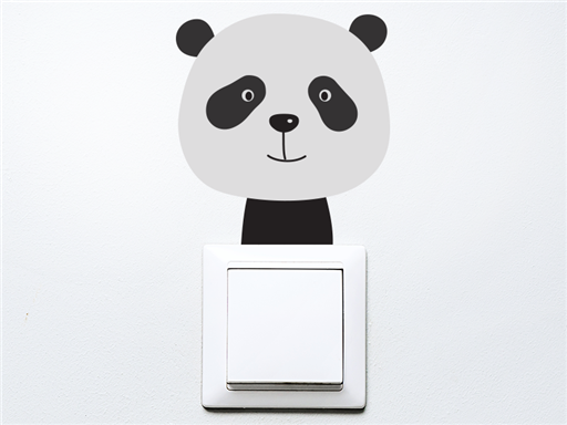 Panda na vypínač samolepky na zeď, Panda na vypínač nálepky na zeď, Panda na vypínač dekorace na zeď, Panda na vypínač samolepící nálepky na zeď