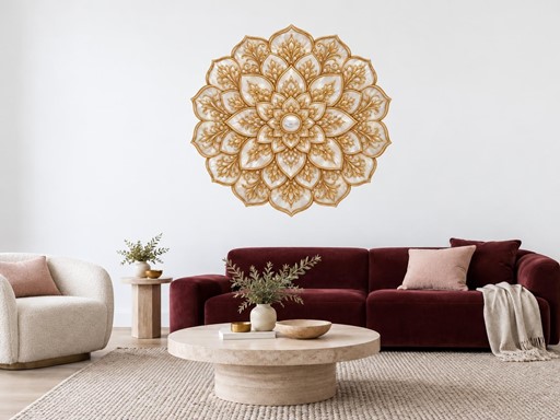 Perleťová mandala samolepky na zeď, Perleťová mandala tapety na zeď, Perleťová mandala dekorace na zeď, Perleťová mandala nálepky na zeď