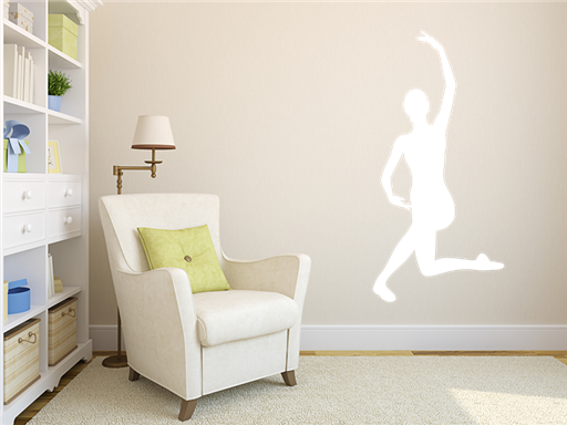 Pózující baletka samolepky na zeď, Pózující baletka nálepky na stěnu, Pózující baletka dekorace na zdi, Pózující baletka tapety na zdi
