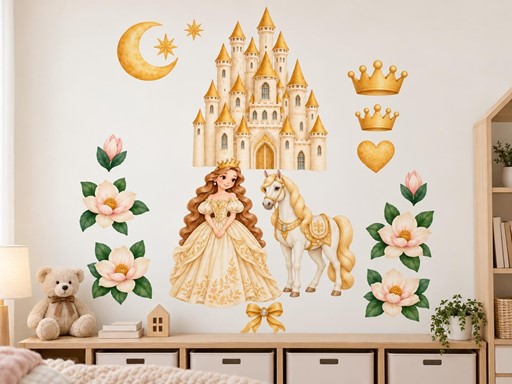 Princezna s koníkem u zámku