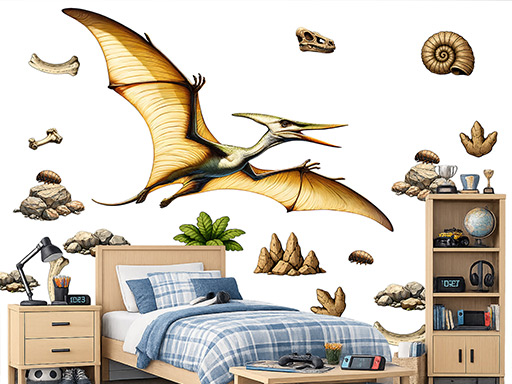 Pterodactyl samolepky na zeď, Pterodaktyl dinosaurus samolepka na stěnu, Pterodactyl nálepky na zeď, Pterodactyl nálepky na stěnu