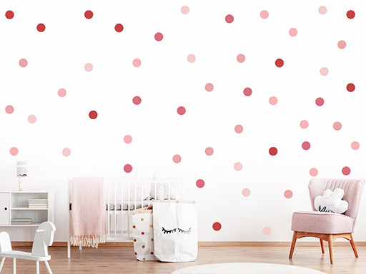 Puntíky odstíny červené