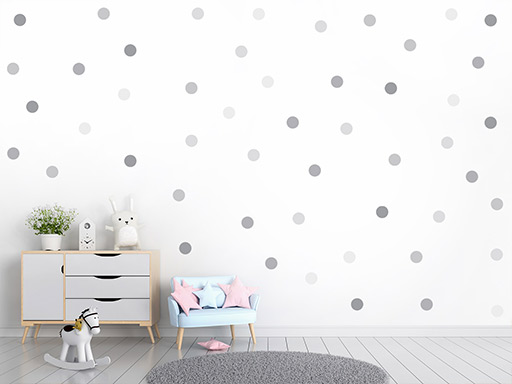 Puntíky odstíny šedé samolepky na zeď, Puntíky odstíny šedé nálepky na zeď, Puntíky odstíny šedé dekorace na zeď, Puntíky odstíny šedé samolepící nálepky na zeď