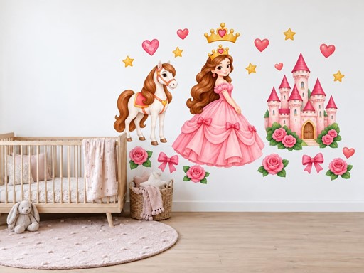 Růžová princezna s koníkem