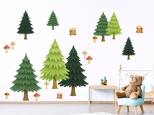 Sada jehličnatých stromů