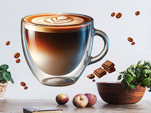 Šálek cappuccino samolepka na zeď, Šálek cappuccino nálepky na zeď, Šálek cappuccino dekorace na stěnu, Šálek cappuccino samolepící dekor na stěny, Šálek cappuccino samolepící tapety na zeď