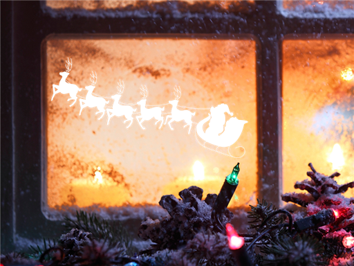 Santa a sobi vánoční samolepka na okno, Santa a sobi vánoční nálepky na zeď, Santa a sobi vánoční dekorace na stěnu, Santa a sobi vánoční samolepící dekor na stěny, Santa a sobi vánoční samolepící tapety na okno