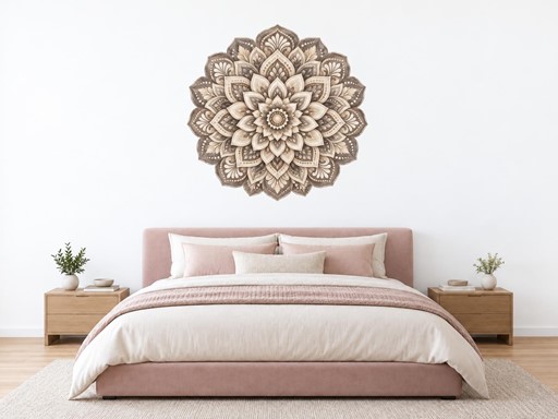 Šedobéžová květinová mandala