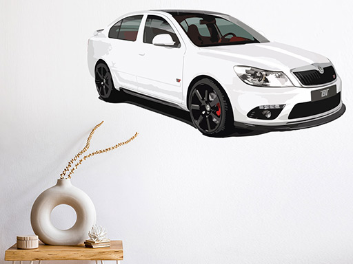 Škoda Octavia 2 facelift, škoda auto, Škoda Octavia 2 facelift samolepky na zeď, Škoda Octavia 2 facelift nálepky na zeď, Škoda Octavia 2 facelift samolepící dekorace
