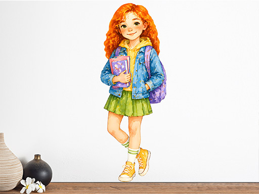 Školačka zrzka samolepky na zeď, Školačka zrzka tapety na zeď, Školačka zrzka dekorace na zeď, Školačka zrzka nálepky na zeď