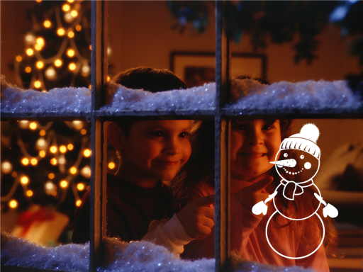 Sněhulák vánoční samolepka na okno, Sněhulák vánoční nálepky na zeď, Sněhulák vánoční dekorace na stěnu, Sněhulák vánoční samolepící dekor na stěny, Sněhulák vánoční samolepící tapety na okno
