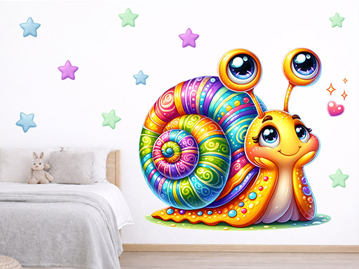 šnek samolepky na zeď, šnek nálepky na zeď, šnek dekorace na zeď, šnek samolepící nálepky na zeď