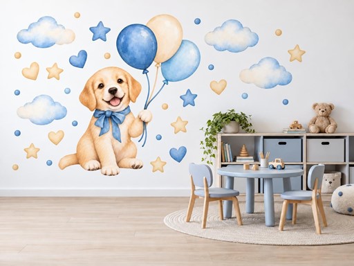 Štěňátko s balonky
