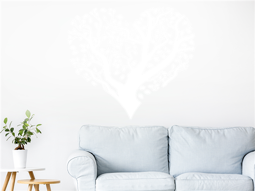 Strom ve tvaru srdce samolepky na zeď, Strom ve tvaru srdce nálepky na stěnu, Strom ve tvaru srdce dekorace na zdi, Strom ve tvaru srdce tapety na zdi