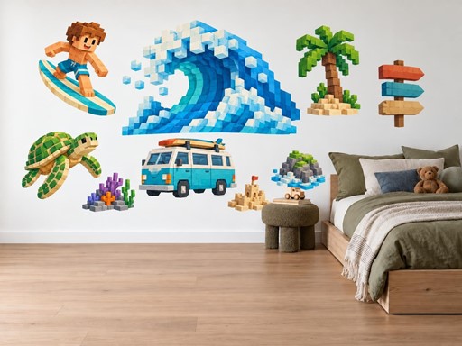 Minecraft Surfař a želva u moře