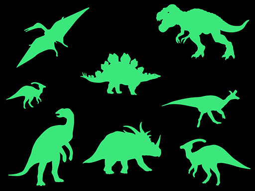 Svítící dinosauři samolepky na zeď, Svítící dinosauři nálepky na zeď pro děti, Svítící dinosauři dětské dekorace na zeď, Svítící dinosauři samolepící nálepky na zeď