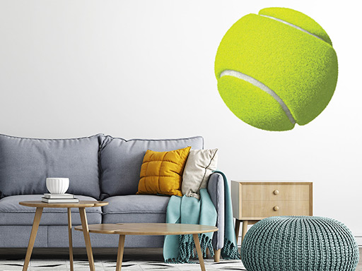 Tenisový míček samolepky na zeď, Tenisový míček nálepky na zeď, Tenisový míček dekorace na zeď, Tenisový míček samolepící nálepky na zeď