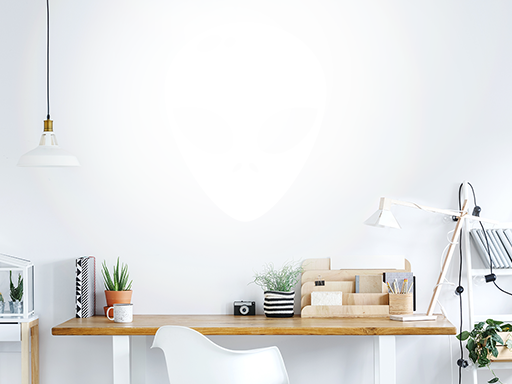 Ufo tvář samolepka na zeď, Ufo tvář nálepky na zeď, Ufo tvář samolepící dekorace na stěnu, ufo tvář samolepící dekor na zdi