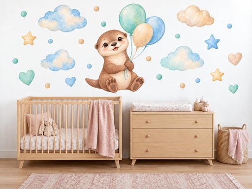 Usměvavá vydřička s balonky