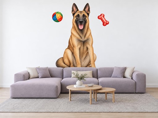 Usměvavý belgický ovčák malinois samolepky na zeď, Usměvavý belgický ovčák malinois tapety na zeď, Usměvavý belgický ovčák malinois dekorace na zeď, Usměvavý belgický ovčák malinois nálepky na zeď