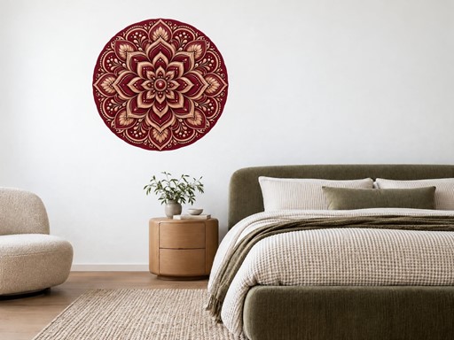 Vínová mandala samolepky na zeď, Vínová mandala tapety na zeď, Vínová mandala dekorace na zeď, Vínová mandala nálepky na zeď