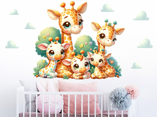 Žirafky pro děti samolepky na zeď, Žirafky pro děti nálepky na zeď pro děti, Žirafky pro děti dětské dekorace na zeď, Žirafky pro děti samolepící nálepky na zeď