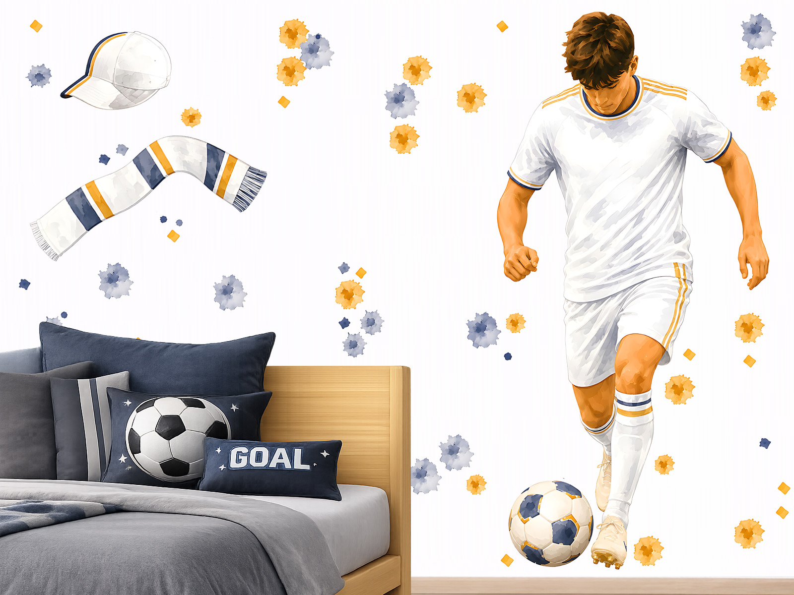 Fotbalista Real Madrid samolepka na zeď, Fotbalista Real Madrid nálepky na zeď, Fotbalista Real Madrid dekorace na stěnu, Fotbalista Real Madrid samolepící dekor na stěny, Fotbalista Real Madrid samolepící tapety na zeď